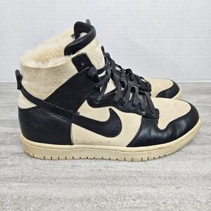 Nike Dunk High Lux SP Sherpa Sneaker Shoes US 9 744301-002‎ Black Beige